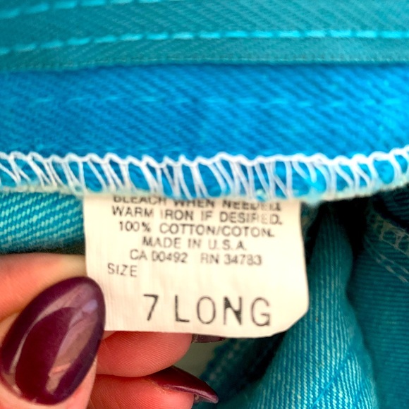 Vintage Lee Teal Blue Jeans - Picture 3 of 3